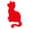 Autocollant Sticker corps de Chat - 5 cm - Rouge