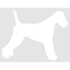 Autocollant Sticker corps de chien Airedale Terrier - 15cm - Blanc