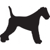 Autocollant Sticker corps de chien Airedale Terrier - 15cm - Noir