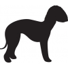 Autocollant Sticker corps de chien Bedlington - 15 cm - Noir