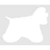 Autocollant Sticker corps de chien Cocker Américain - 15 cm - Blanc