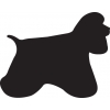 American Cocker dog body sticker - 15 cm - Black