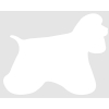 Autocollant Sticker corps de chien Cocker Américain - 30 cm - Blanc