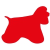 American Cocker dog body sticker - 30 cm - Red
