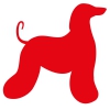 Autocollant Sticker corps de chien Lévrier Afghan - 15 cm - Rouge