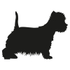 Autocollant Sticker corps de chien Westie - 15cm - Noir