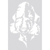 Autocollant Sticker tête de chien Bedlington - 15cm - Blanc