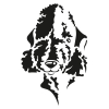 Autocollant Sticker tête de chien Bedlington - 15cm - Noir