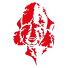 Bedlington dog head sticker - 15 cm - Red