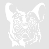 French Bulldog dog head sticker - 15 cm - White