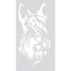 Autocollant Sticker tête de chien Scottish - 15cm - Blanc