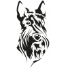Autocollant Sticker tête de chien Scottish - 15cm - Noir