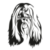 Shih-Tsu dog head sticker - 15 cm - Black
