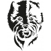 Westie dog head sticker - 15cm - Black