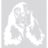 American Cocker dog head sticker - 15 cm - White
