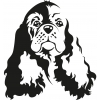 American Cocker dog head sticker - 15 cm - Black