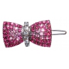 Barrette nœud strass rose et blanc Pink Lilly 4cm