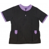 Blouse de toilettage Mixte avec poches Noir / Violet - collection SINGAPOUR - Taille L - Tour de poitrine 114cm - Longueur 72cm