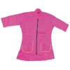Blouse de toilettage - veste cintrée avec poches Rose/jaune - collection BOMBAY - Taille M - Tour de poitrine 114cm - Longueur 79cm