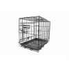 Cage de transport pour chien et chat métal - grille de fond + plateau plastique + 2 portes - d + plateau plastique + 2 portes - Longueur 92 - largeur 57,5 - hauteur 65,5 cm