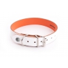 Allure necklace in White/Orange leather - L.30 x W.1,6 x 20-27 cm
