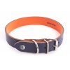 Collier Allure en cuir Gris/Orange - L.56 x l.2,6 x 40-50 cm
