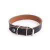 Collier Allure en cuir Noir/Cognac - L.30 x l.1,6 x 20-27 cm