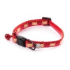 Collier bicolor nylon "Moustache" pour chat - Martin Sellier - Rouge-Rose