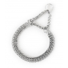 Collier chaine education semi-étrangleur chromé 2 rang - 2,5mm - 45 cm