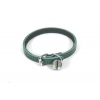 Collier chat cuir vert 