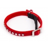 Collier chat strass et suédine rouge 