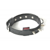 Collier clouté en cuir noir pour chien - Super confort - larg 35mm Long 60cm
