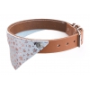 Collier Cognac Bandana Bleu en cuir - Miami