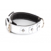 White leather collar for dog - Clover leather right - W 20mm L 35cm
