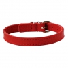 Collier cuir façon agneau rouge - 31x1,6cm