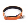 Collier cuir Feutrine Chat - orange