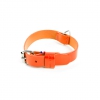 Collier cuir pleine fleur orange pour chien 1