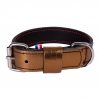 Leather collar for dog grey - Dakota - W25mm L45cm