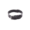 Black leather dog Collar right - cut franc stung - W 14mm L 35cm