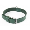 Collier droit en cuir vert pour chien - coupé franc piqué - larg 30mm Long 60cm