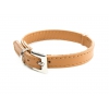Collier en cuir havane - collier droit uni spécial petit chien