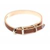 Brown leather dog collar - classic colored leather - W 10mm L 31cm