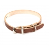 Brown leather dog collar - classic colored leather - W 31mm L 62cm
