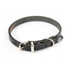 Black leather dog collar - classic colored leather - W 10mm L 31cm