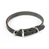 Black leather dog collar - classic colored leather - W 14mm L 36cm