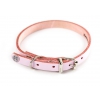 Pink leather dog collar - classic colored leather - W 10mm L 31cm