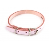 Pink leather dog collar - classic colored leather - W 31mm L 62cm