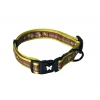 Collier jaune - un chien dans les prés - larg 16mm Long 30 à 45cm