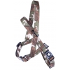 Dog lead collar and harness - brown camouflage collection - Norvégian harness : Lenght 30 to 50cm - width 1.5cm