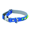Dog collar - blue color leather - 25 à 34 cm x 1,5 cm